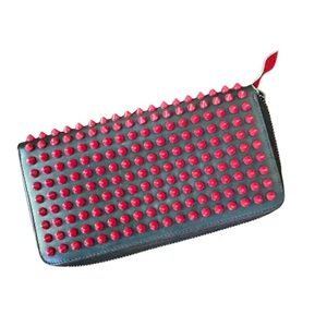 Authentic Christian Louboutin Studded Black and Red Wallet